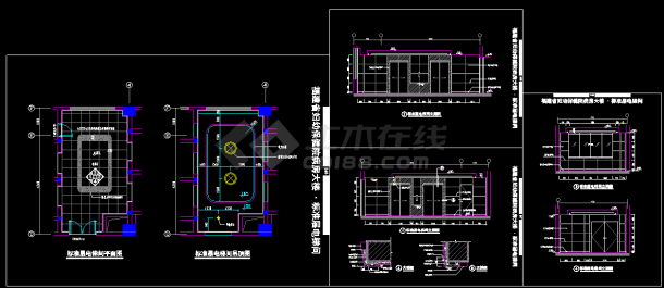 某医院大楼标准层电梯间装修cad设计施工图纸-图一