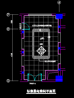 某医院大楼标准层电梯间装修cad设计施工图纸-图二