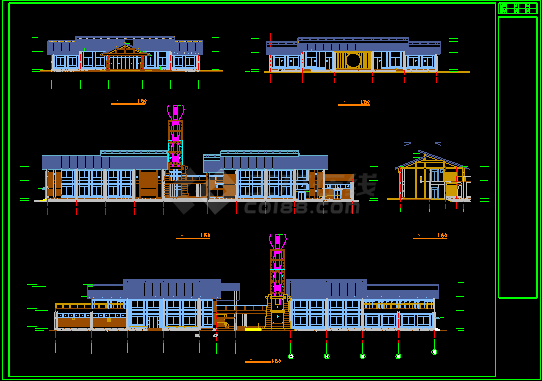 半岛会所A栋施工设计CAD平立剖方案图-图二