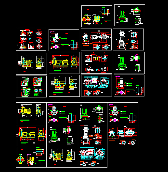 各种水泵图例（全），CAD版本