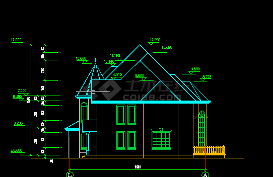 经典豪华别墅建筑方案设计全套CAD详图-图二