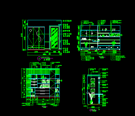 室内家装设计cad玄关CAD立面素材方案图块_图1