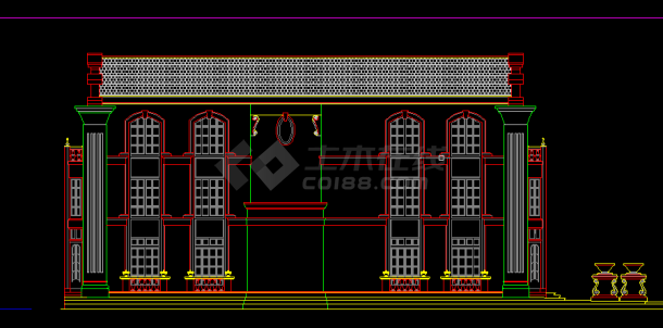 经典别墅建筑设计方案全套CAD立面图-图二