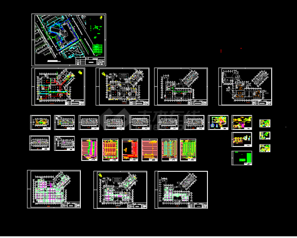 带地下室宾馆建筑设计方案全套CAD图纸-图一