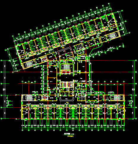 保定市第一中心医院施工设计平面图-图二