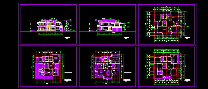 二层经典别墅建筑设计方案全套CAD图纸_图1