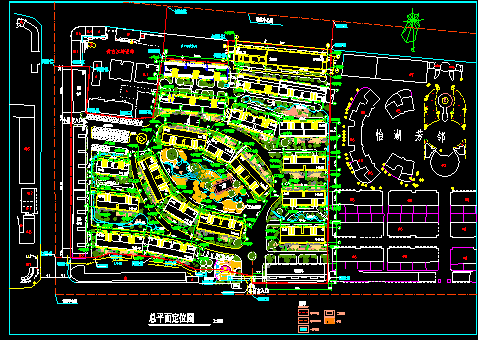 某住宅小区规划建筑CAD施工设计总平面图-图一