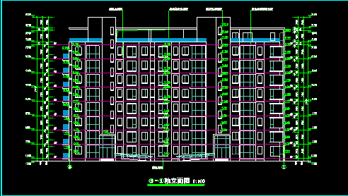某市小区小高层住宅楼CAD建筑设计方案图纸-图二
