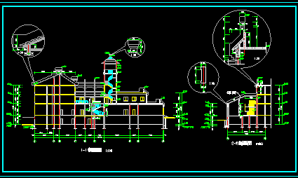 某接待中心建筑设计CAD平立剖面图-图二