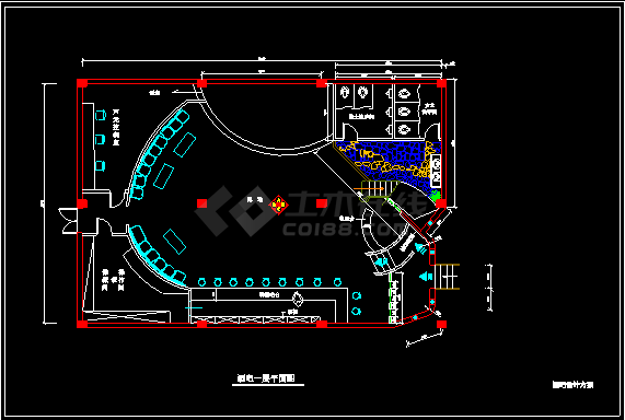 酒吧设计装修施工CAD建筑方案图-图二