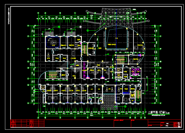 某地级市大型十一层人民医院建筑cad平面施工图-图二