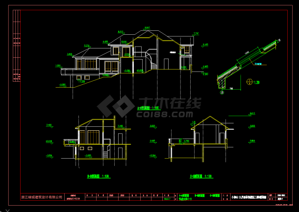 杭州市某森林住宅小区某别墅设计CAD建筑施工图-图二