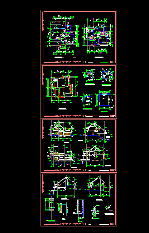 杭州市某森林住宅小区某别墅设计CAD建施图
