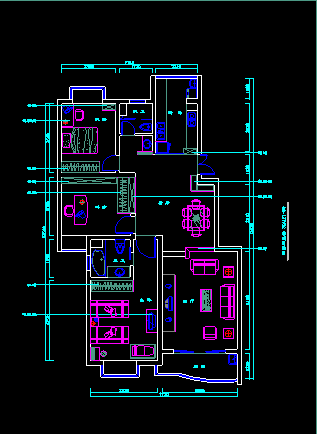 一套完整家装室内设计cad施工方案图-图二