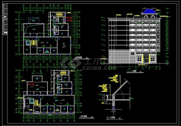 某地精品多层宾馆建筑CAD设计方案图-图二