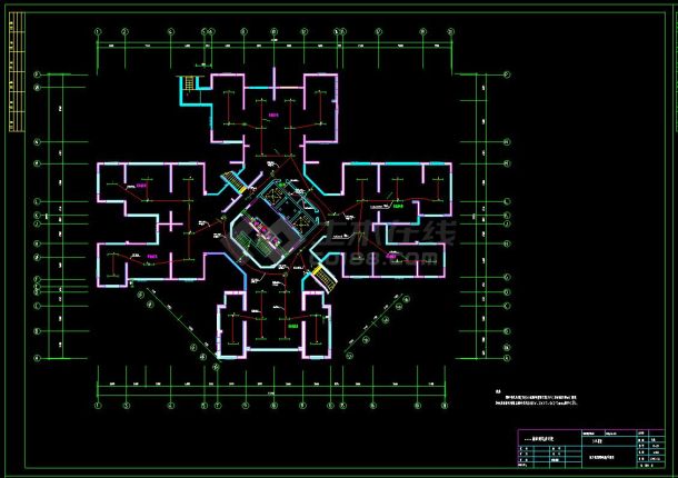 某小区住宅楼cad电气设计全套施工图纸-图二