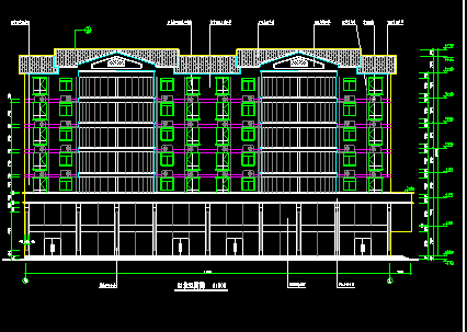 某市7层商住楼建筑CAD施工设计平立面图纸-图二