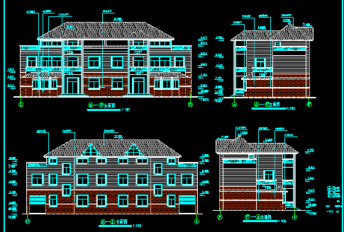 某小区多层住宅建筑CAD设计施工平立面图纸-图二