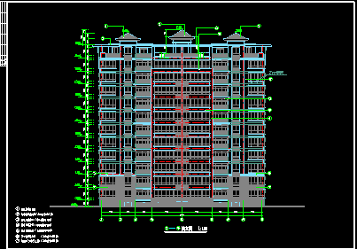某现代小区高层住宅楼CAD建筑施工设计单体图纸-图二