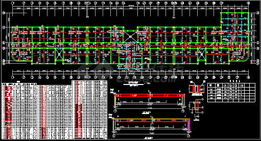 某中学教学楼建筑结构施工设计CAD图-图二