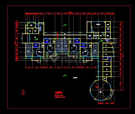 某地区某幼儿园设计cad平面图带效果图-图二