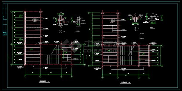 某钢结构走廊楼梯cad施工设计图(含设计说明）-图二