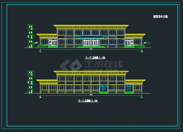 某高档餐厅建筑设计CAD方案图纸-图二