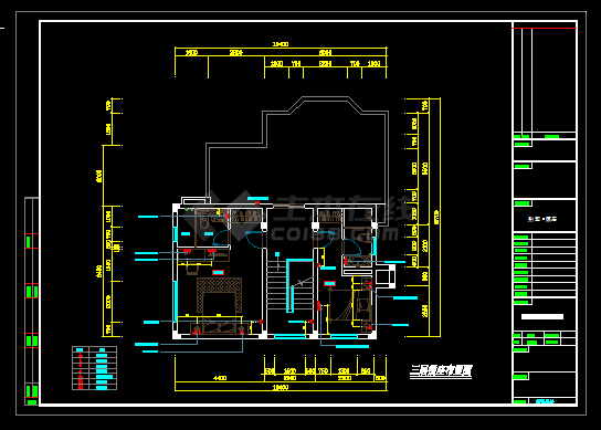 8号别墅楼建筑施工CAD设计方案图纸-图二