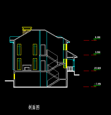某地豪华别墅建筑设计CAD方案图-图二