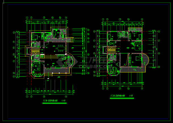 某地区某A1型别墅设计cad全套建施图-图二