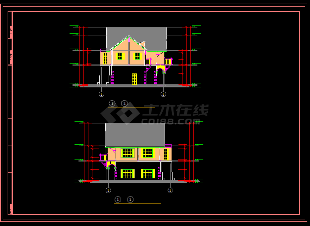 C型瑞典别墅建筑施工CAD设计方案图纸-图二