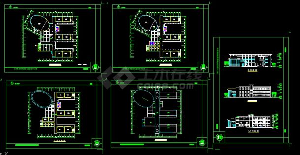 长沙某小学校园设计cad建筑施工图-图一