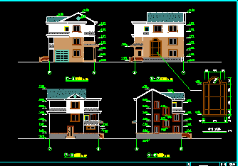 新型农村住宅建筑CAD设计施工平立面图纸-图二