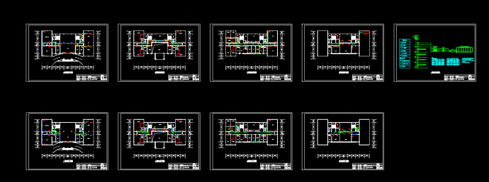 某办公楼模块式及多联方案cad平面设计图_图1