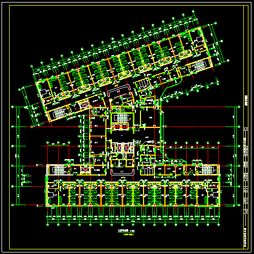 保定市第一中心医院CAD建筑设计施工平面图-图二