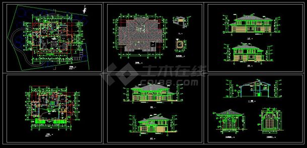 某地小区多层精品别墅建筑设计cad施工图-图一