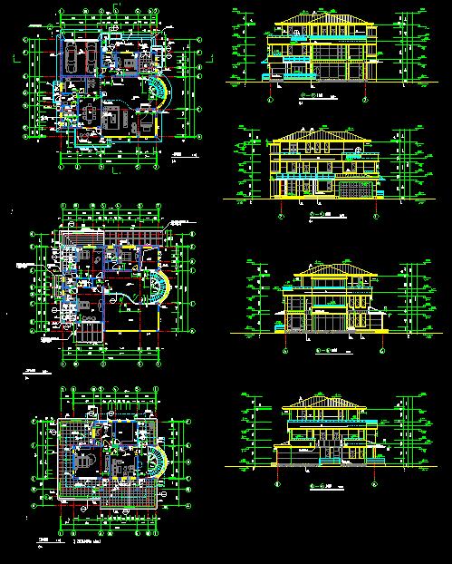 某地多层经独立别墅建筑设计cad施工方案图_图1