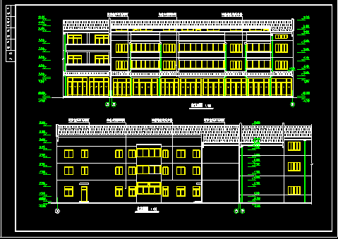 沿街商住楼施工设计CAD建筑平立剖方案图-图二