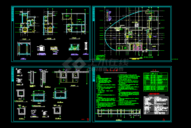 地下室人防建筑施工设计CAD方案图-图一