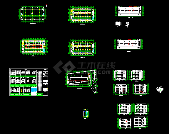 综合楼设计建筑施工CAD平立剖方案图-图一