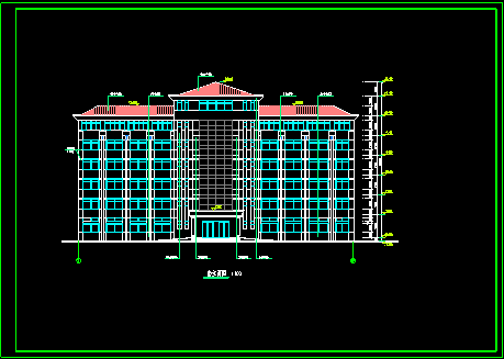 综合楼施工设计CAD建筑平立剖方案图-图二