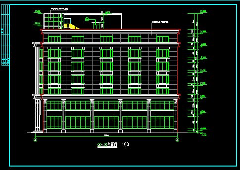 综合楼全套建筑施工设计CAD平立剖方案图-图二