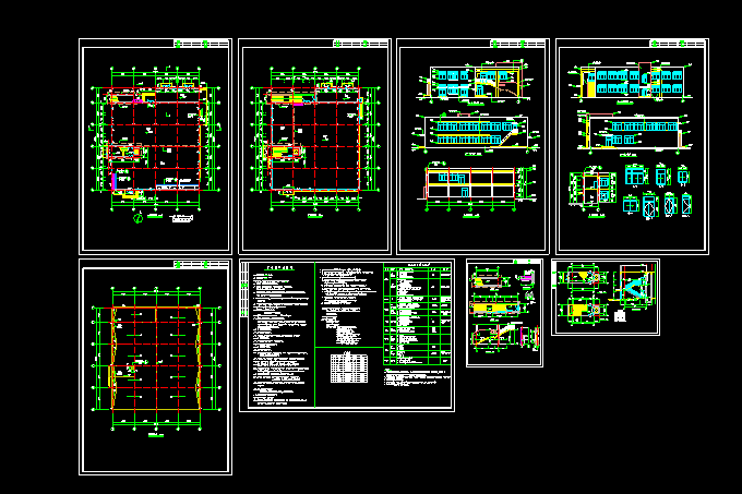 一套完整的多功能食堂建筑竣工CAD设计方案图