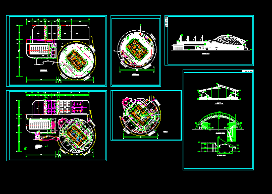 某大学体育馆施工设计CAD方案样图_图1