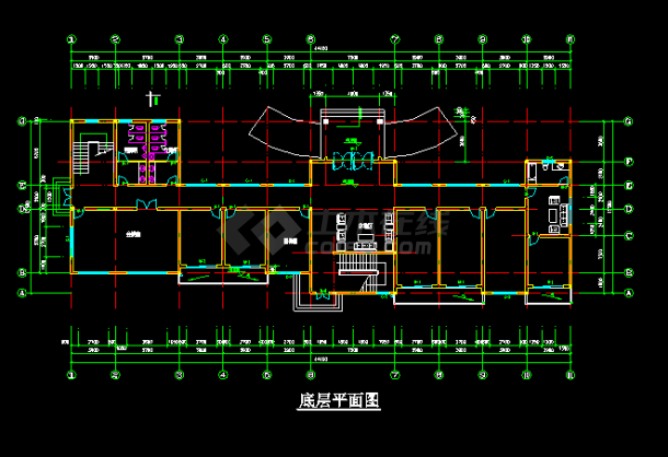 某3层办公楼详细CAD设计方案详图-图二