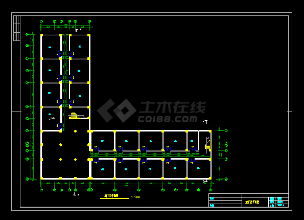 某六层办公楼cad建筑方案设计样图-图二