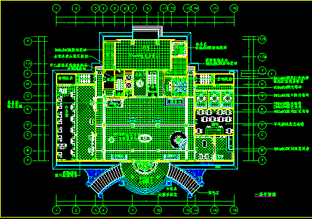 大堂平面施工设计CAD建筑方案图-图二