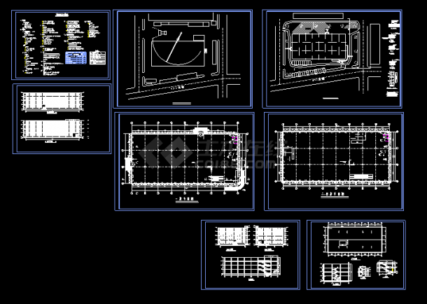 大型超市建筑设计施工CAD平立剖方案图-图一