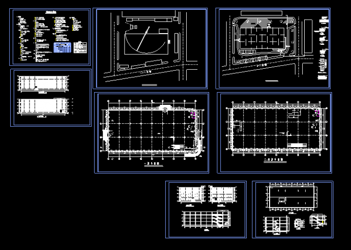 大型超市建筑设计施工CAD平立剖方案图_图1