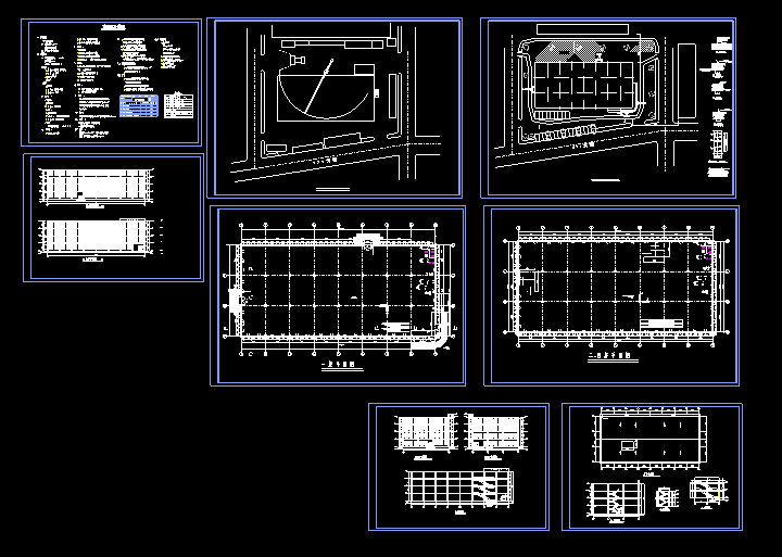 大型超市建筑设计施工CAD平立剖方案图